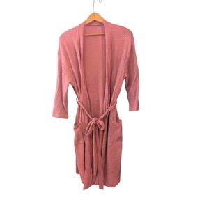 Women's Pink Waffle Knit Robe